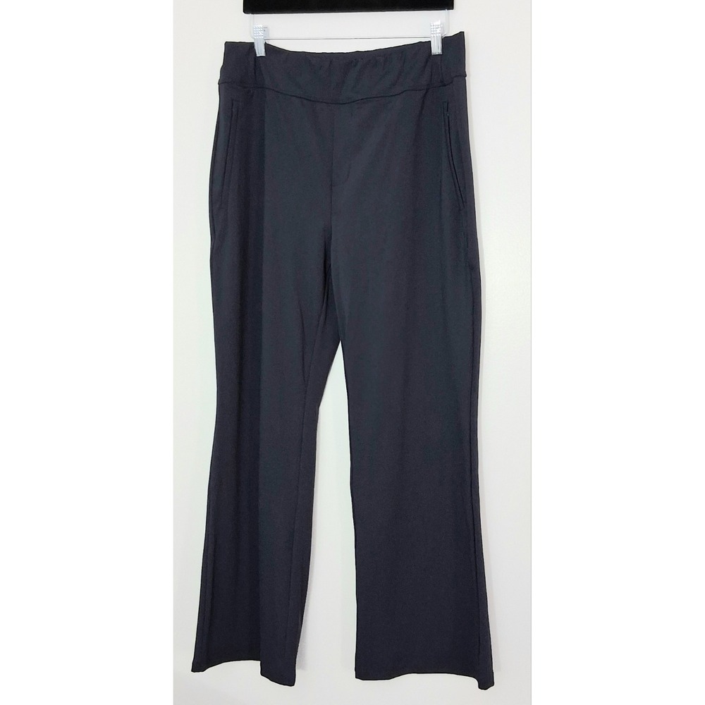 Halara Pants Womens Size XL Navy Day‎ Stretch Y2K Mid Rise Flare Zip Pockets NEW